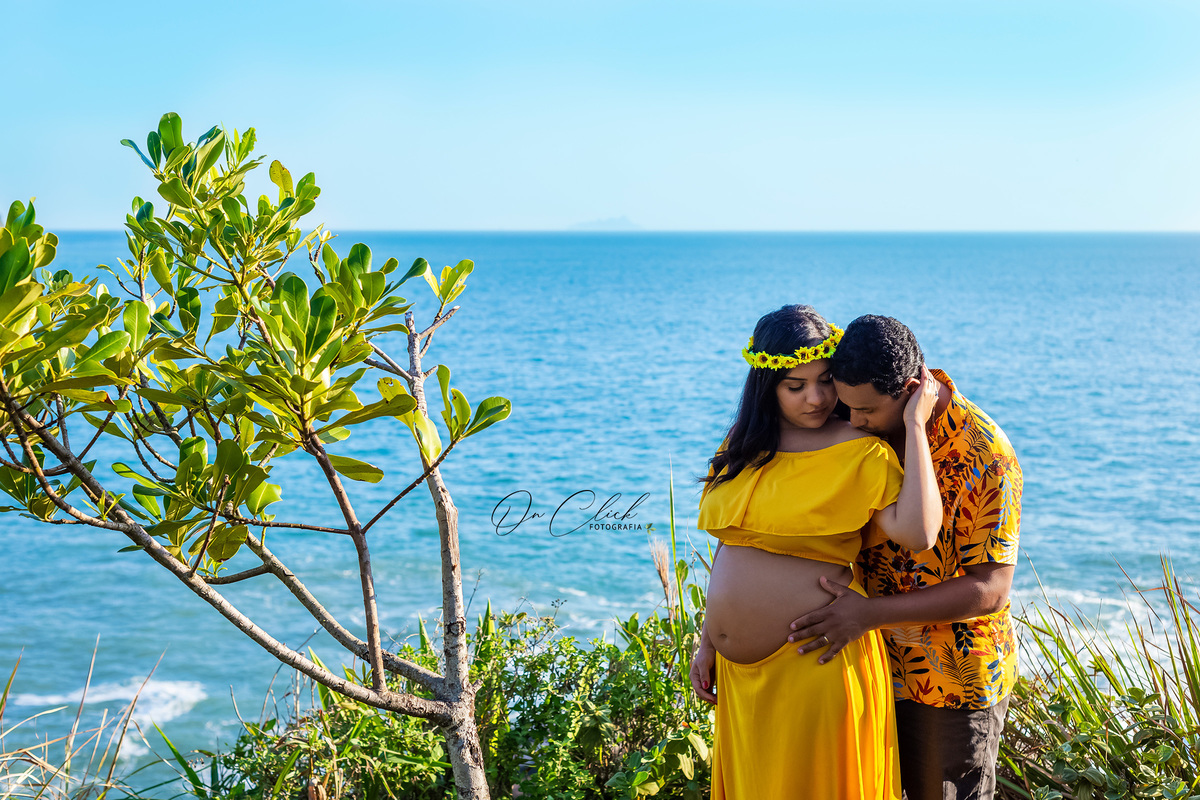Ensaio Gestante - São Sebastião - Gestante Maiara - Praia das Calhetas / São Sebastião / SP - On Click Fotografia