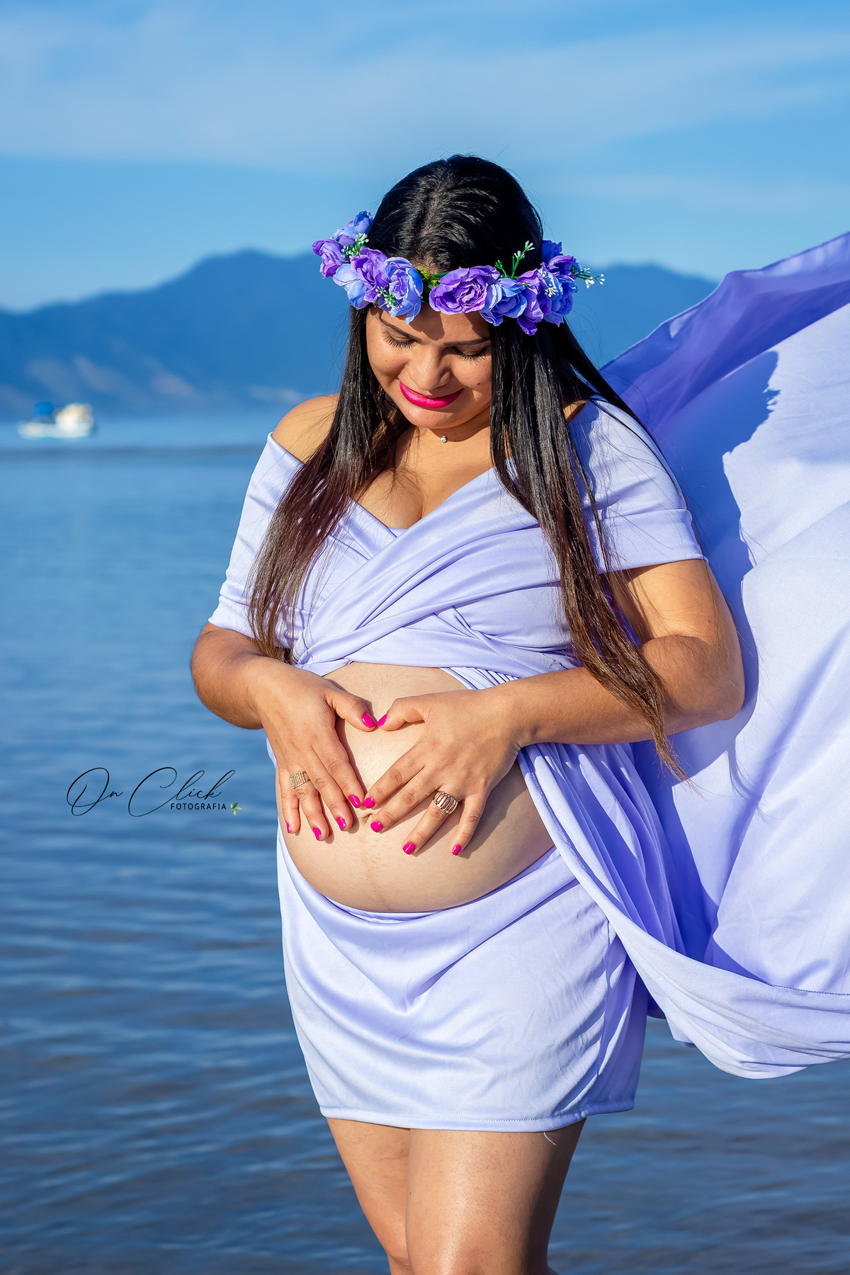 Ensaio Gestante - Caraguá - Gestante Ana Cássia - Praia do Camaroeiro / Caraguatatuba/SP - On Click Fotografia