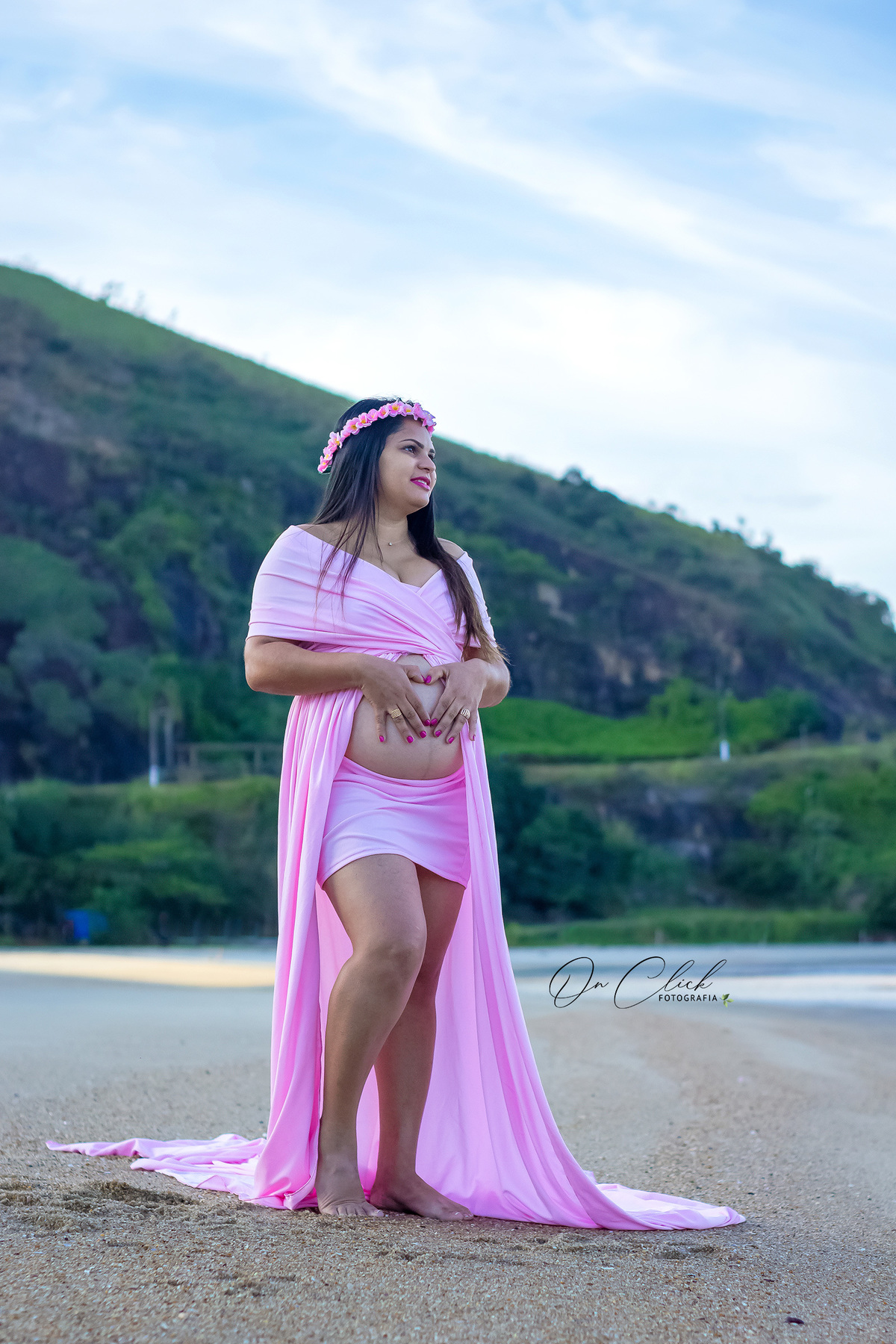 Ensaio Gestante - Caraguá - Gestante Ana Cássia - Praia do Camaroeiro / Caraguatatuba/SP - On Click Fotografia