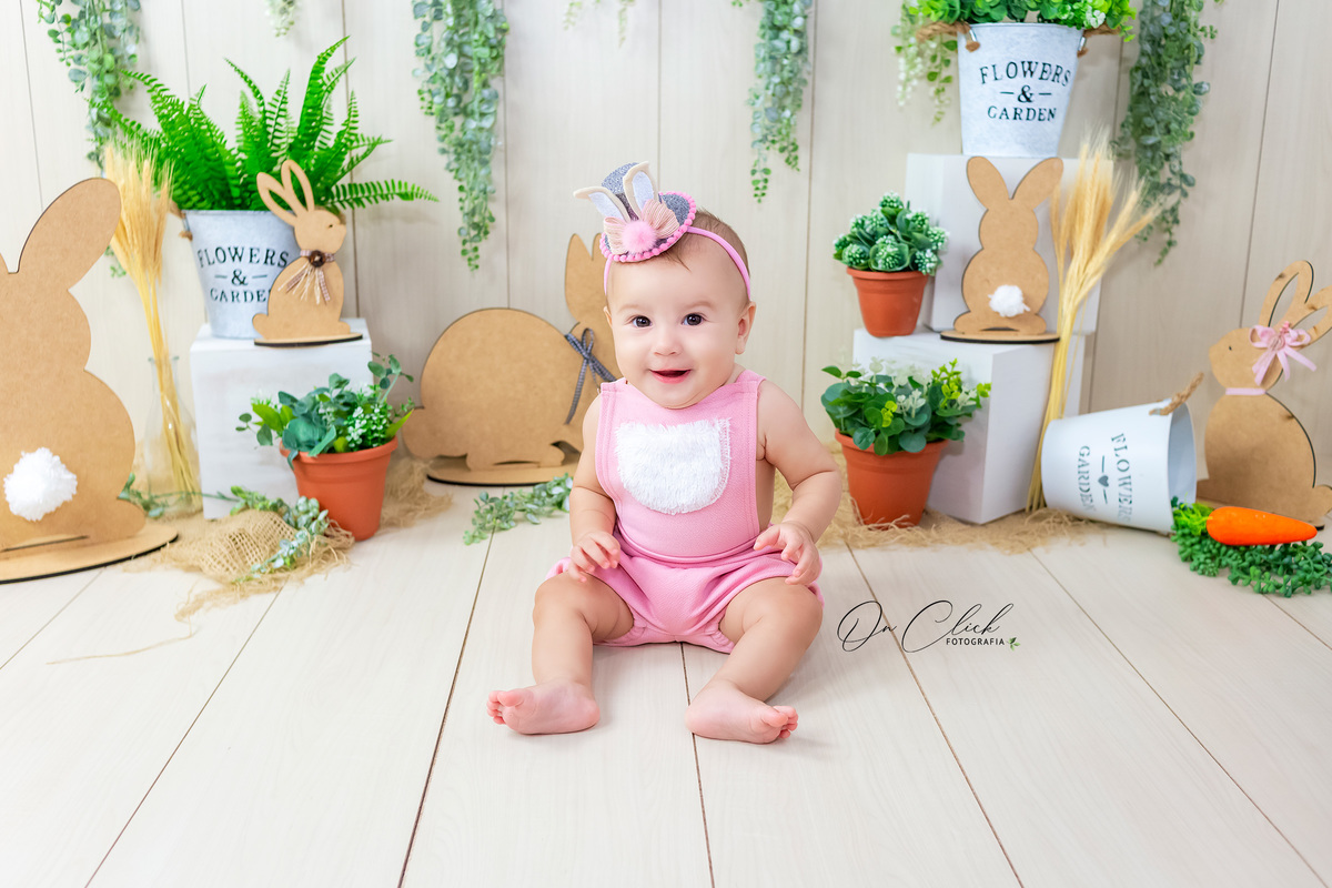 Mini Sessão de Páscoa 2021 - Caraguatatuba/SP - Home Estúdio On Click Fotografia - Caraguatatuba - Sessão da Zoe