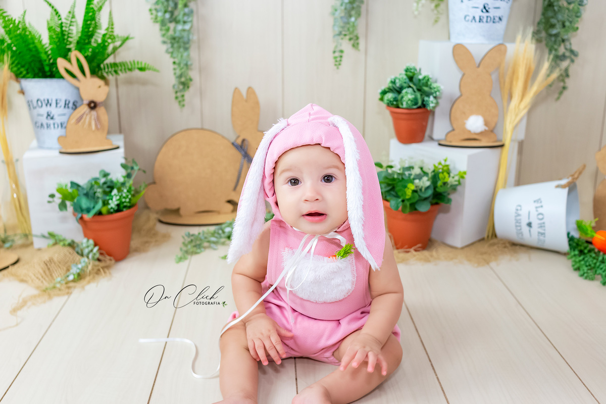 Mini Sessão de Páscoa 2021 - Caraguatatuba/SP - Home Estúdio On Click Fotografia - Caraguatatuba - Sessão da Zoe