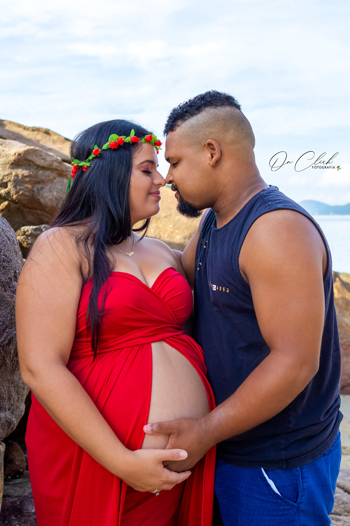 Ensaio Gestante Caraguatatuba - Gestante Juliana - Praia da Mococa / Caraguatatuba/SP - On Click Fotografia