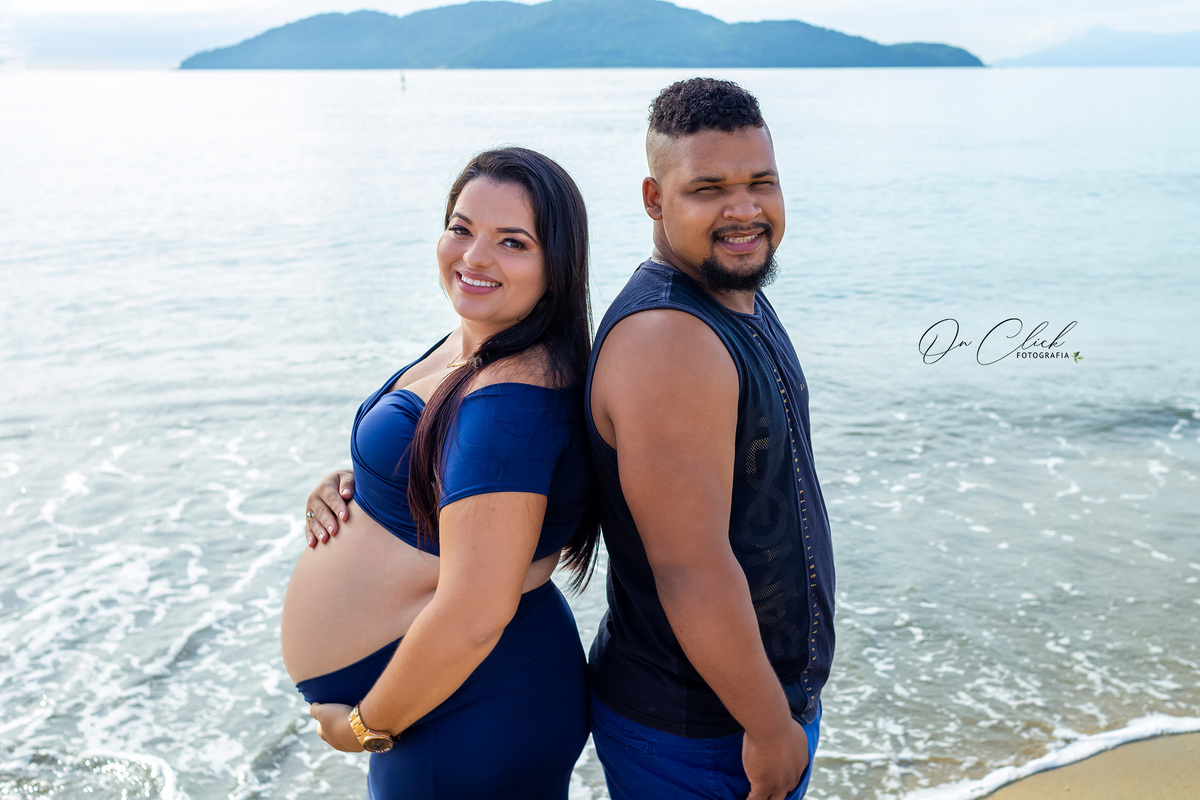 Ensaio Gestante Caraguatatuba - Gestante Juliana - Praia da Mococa / Caraguatatuba/SP - On Click Fotografia