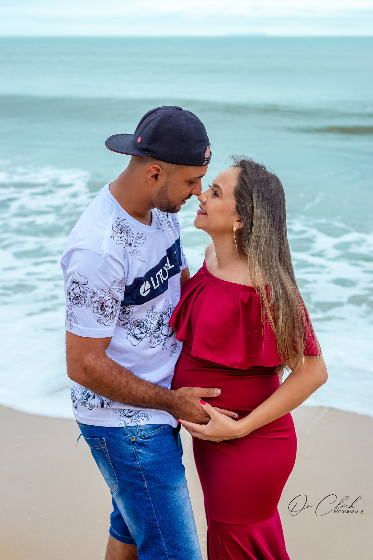 Ensaio Gestante Caraguatatuba - Gestante Débora - Praia da Lagoa Azul / Caraguatatuba/SP - On Click Fotografia