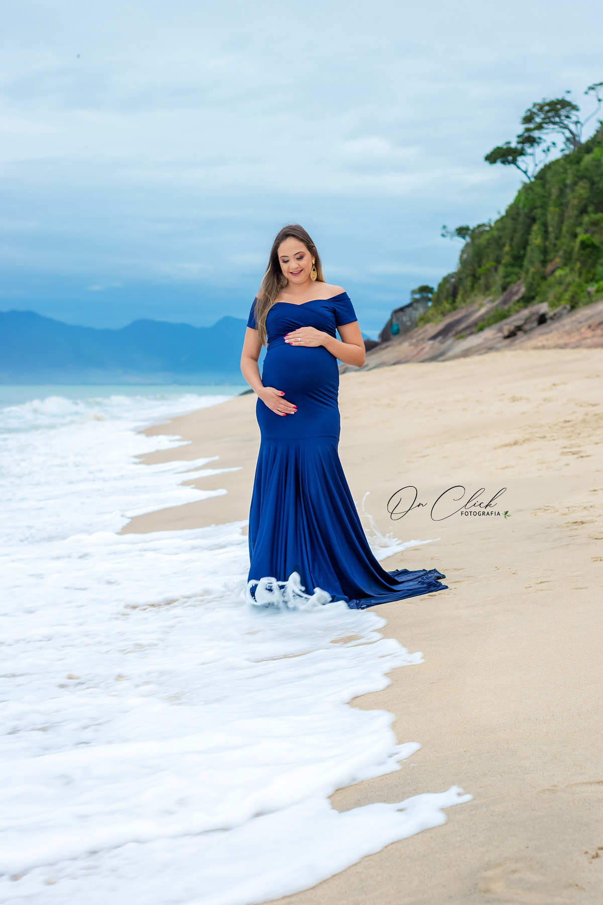 Ensaio Gestante Caraguatatuba - Gestante Débora - Praia da Lagoa Azul / Caraguatatuba/SP - On Click Fotografia