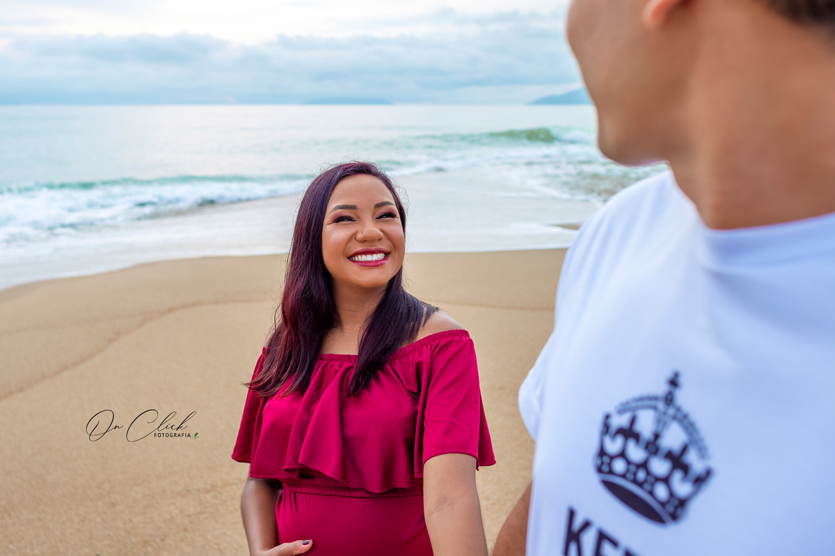 Ensaio Gestante - Caraguatatuba - Gestante Daiane - Praia da Lagoa Azul / Caraguatatuba - On Click Fotografia