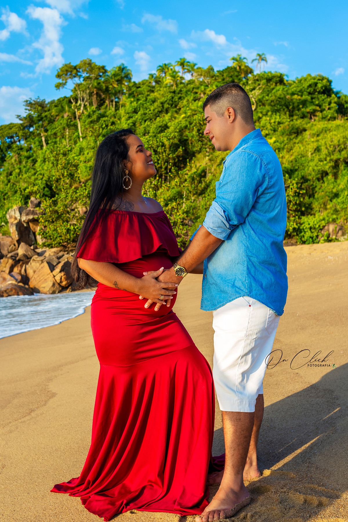 Ensaio Gestante - Caraguatatuba - Gestante Ádla - Praia da Lagoa Azul / Caraguatatuba - On Click Fotografia