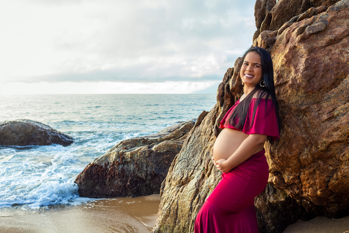Ensaio Gestante - Caraguatatuba - Gestante Ádla - Praia da Lagoa Azul / Caraguatatuba - On Click Fotografia