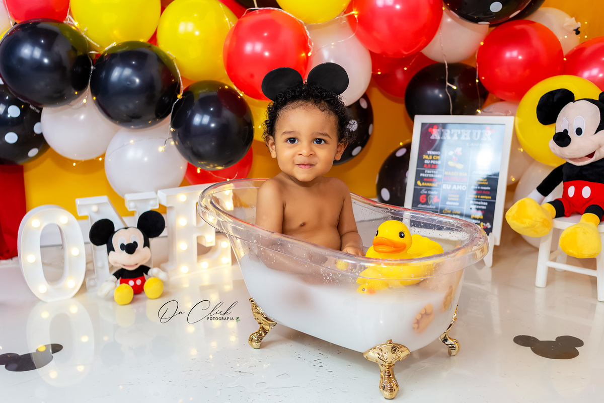 Smash the Cake Mickey - Smash the Cake do Arthur - Caraguatatuba/SP - On Click Fotografia