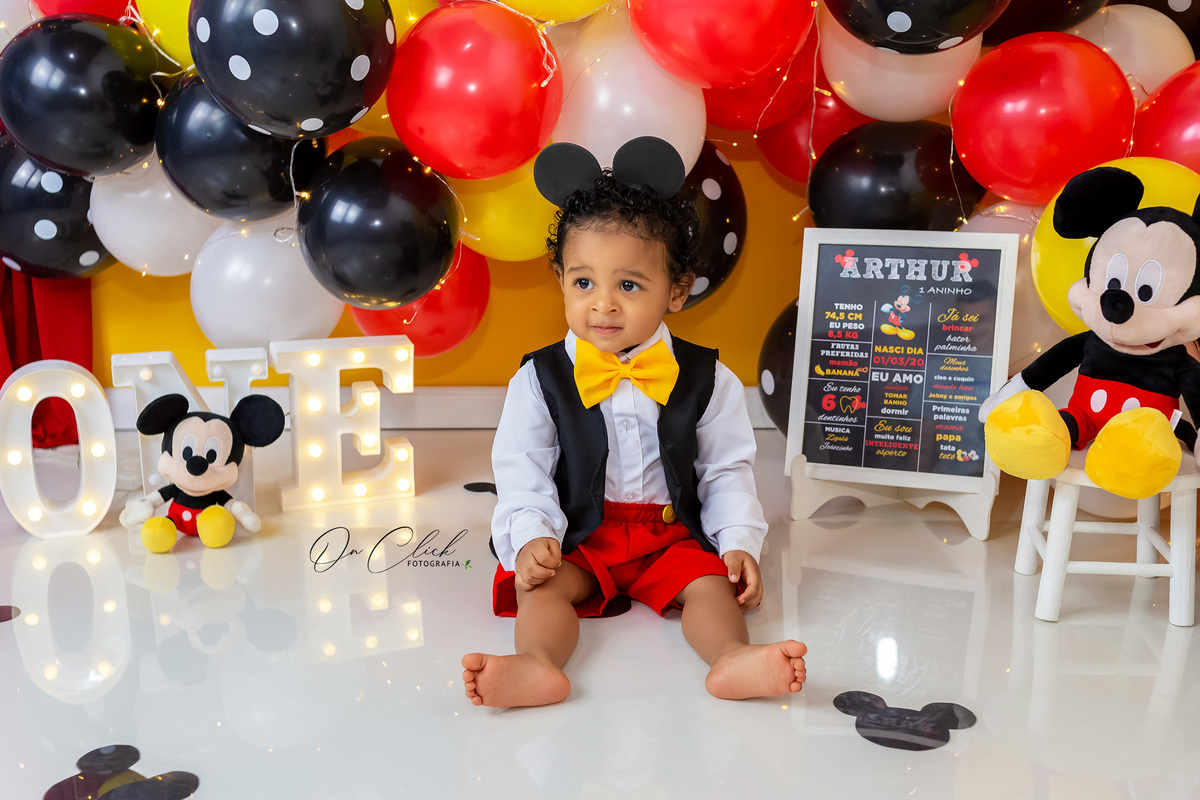 Smash the Cake Mickey - Smash the Cake do Arthur - Caraguatatuba/SP - On Click Fotografia