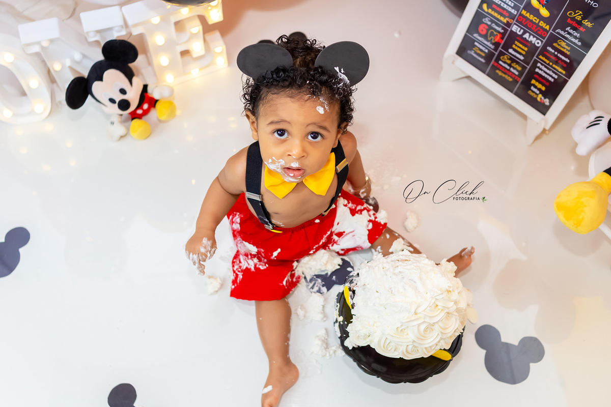 Smash the Cake Mickey - Smash the Cake do Arthur - Caraguatatuba/SP - On Click Fotografia