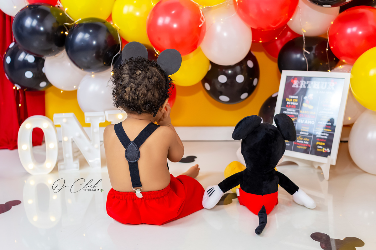 Smash the Cake Mickey - Smash the Cake do Arthur - Caraguatatuba/SP - On Click Fotografia