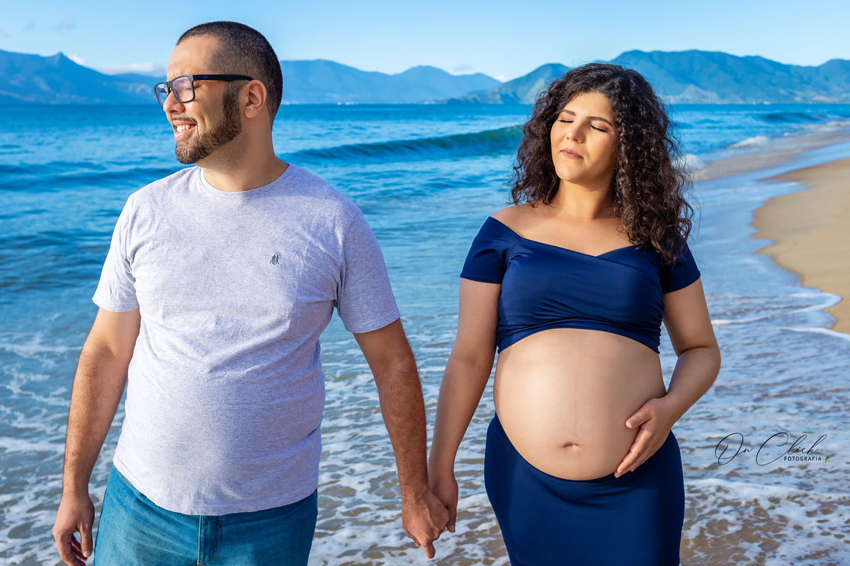 Ensaio Gestante - Caraguatatuba - Gestante Erica - Praia da Martim de Sá / Caraguatatuba - On Click Fotografia