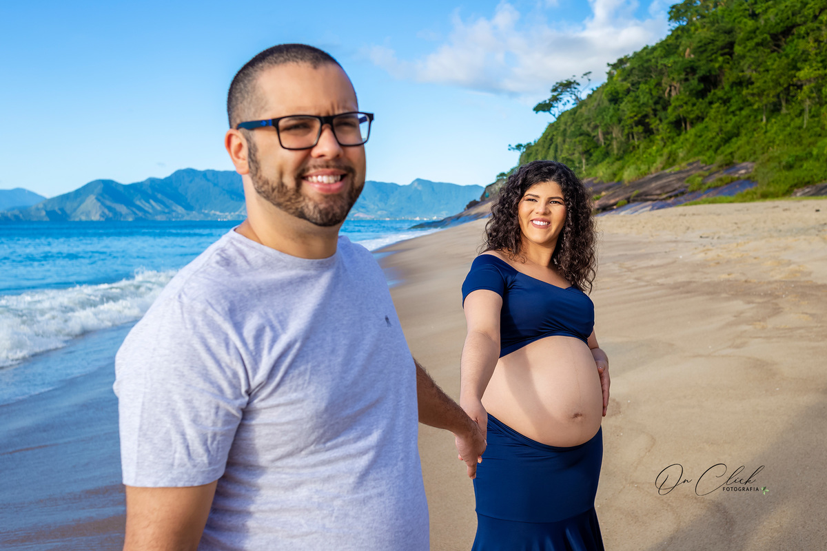 Ensaio Gestante - Caraguatatuba - Gestante Erica - Praia da Martim de Sá / Caraguatatuba - On Click Fotografia