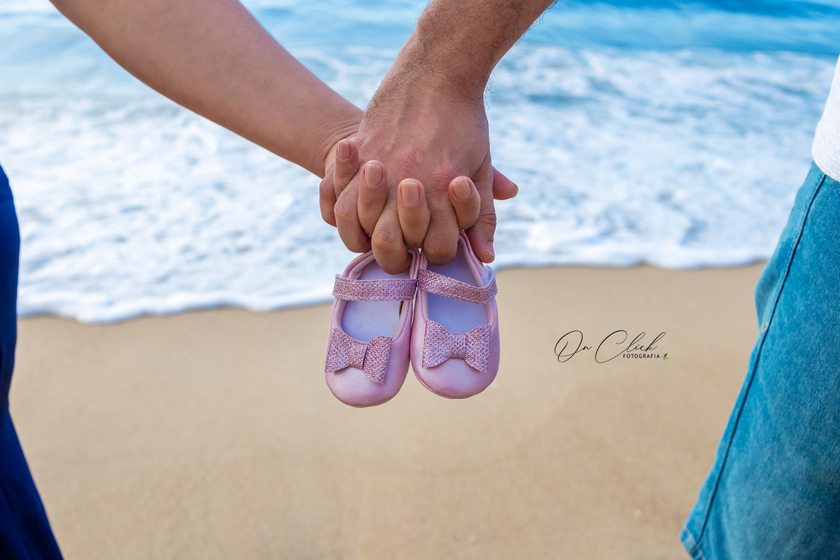 Ensaio Gestante - Caraguatatuba - Gestante Erica - Praia da Martim de Sá / Caraguatatuba - On Click Fotografia