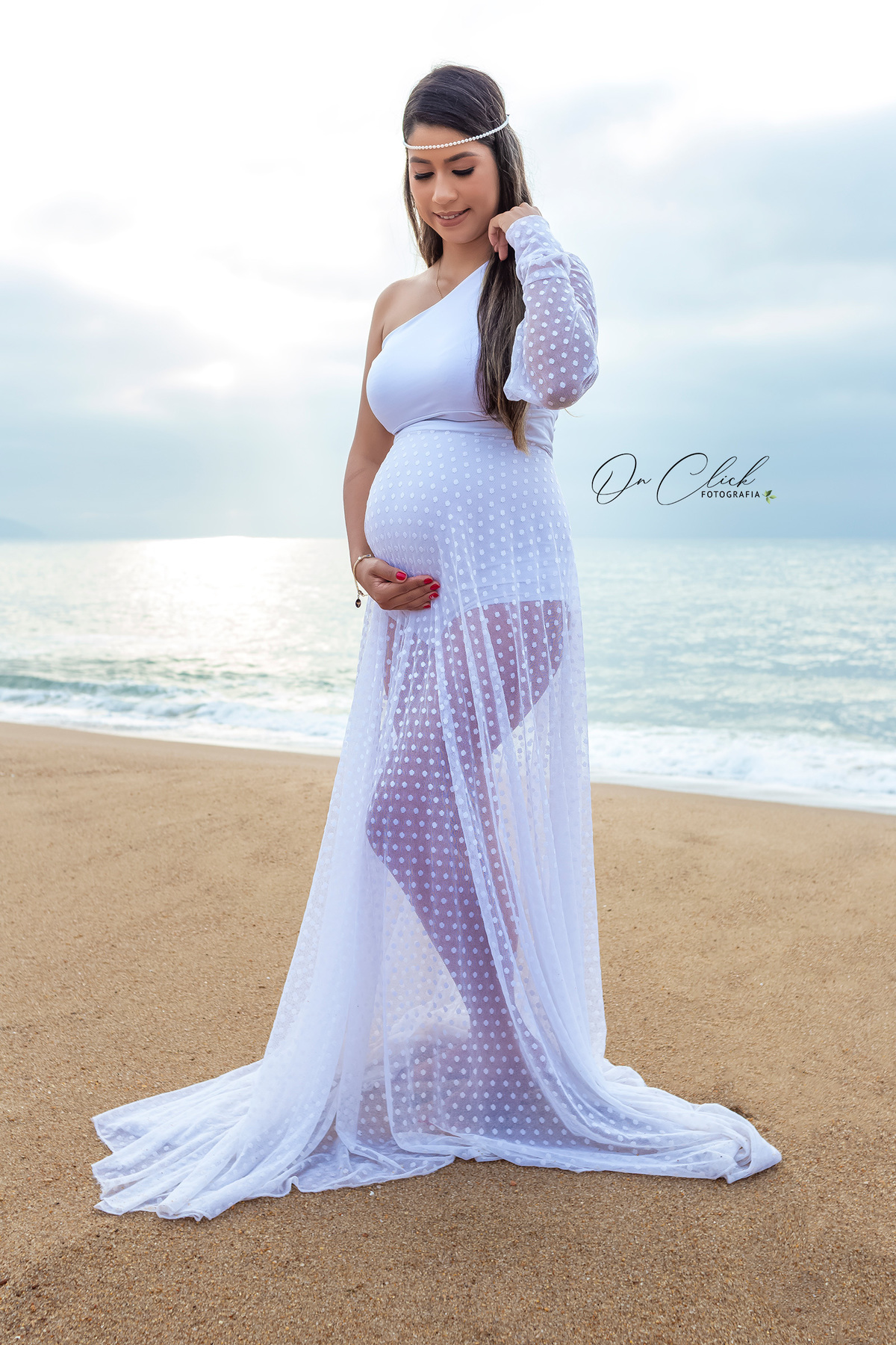 Ensaio Gestante na Praia - Ensaio Gestante Caraguatatuba - Gestante Kelly - Praia da Lagoa Azul / Caraguatatuba - On Click Fotografia