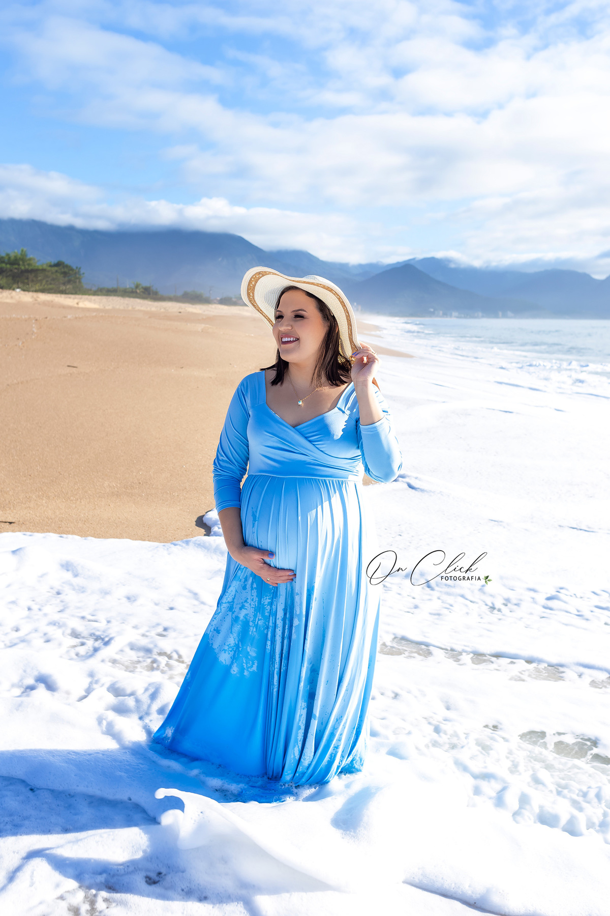 Ensaio Gestante na praia - Gestante Jaciele - Praia da Lagoa Azul / Caraguatatuba - On Click Fotografia