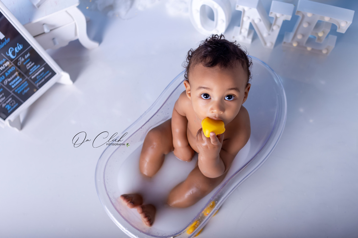 Smash the Cake Menino Azul - Smash the Cake Azul - Smash the cake do Noah - On Click Fotografia