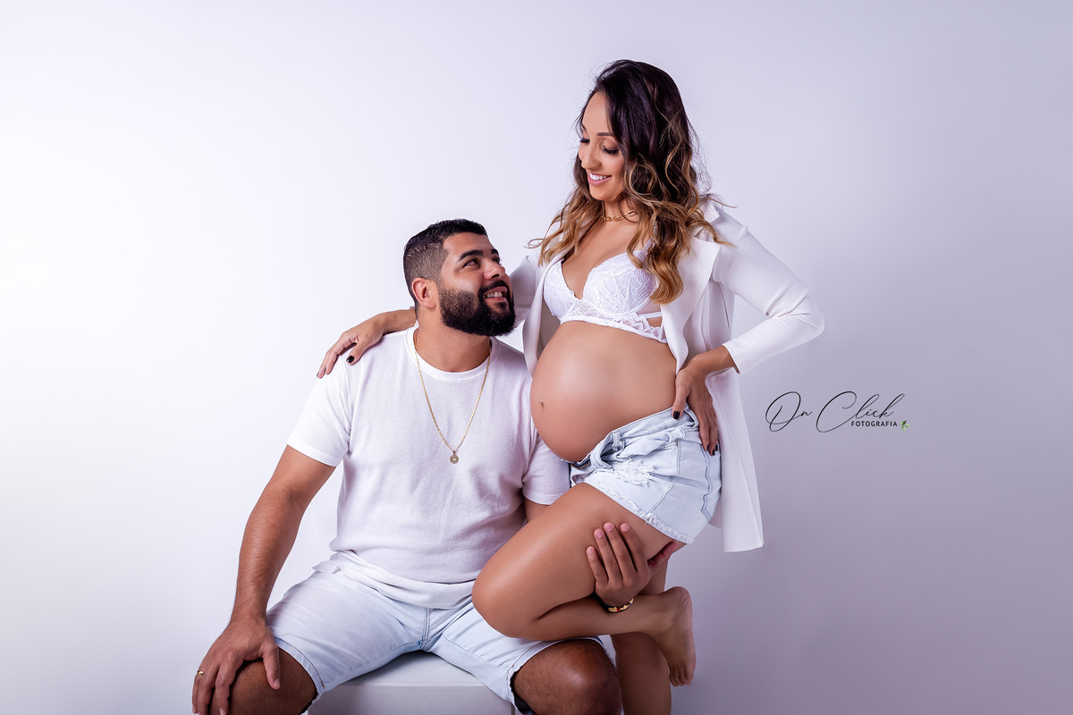 Ensaio Gestante Estúdio- Caraguatatuba - Gestante Daliane - Estúdio On Click Fotografia / Caraguatatuba - On Click Fotografia