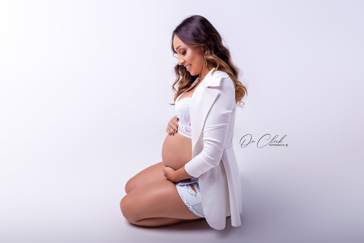 Ensaio Gestante Estúdio- Caraguatatuba - Gestante Daliane - Estúdio On Click Fotografia / Caraguatatuba - On Click Fotografia