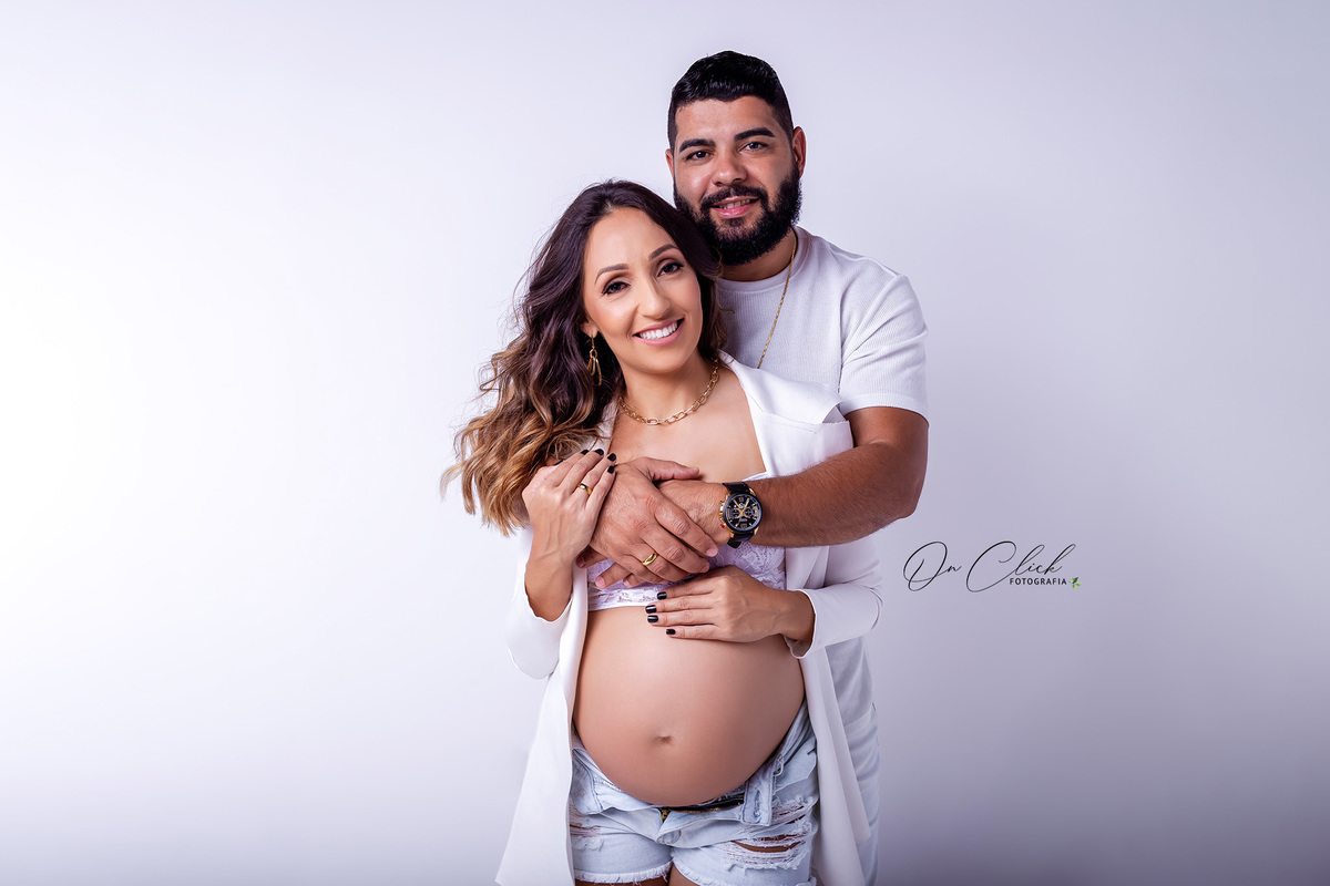 Ensaio Gestante Estúdio- Caraguatatuba - Gestante Daliane - Estúdio On Click Fotografia / Caraguatatuba - On Click Fotografia