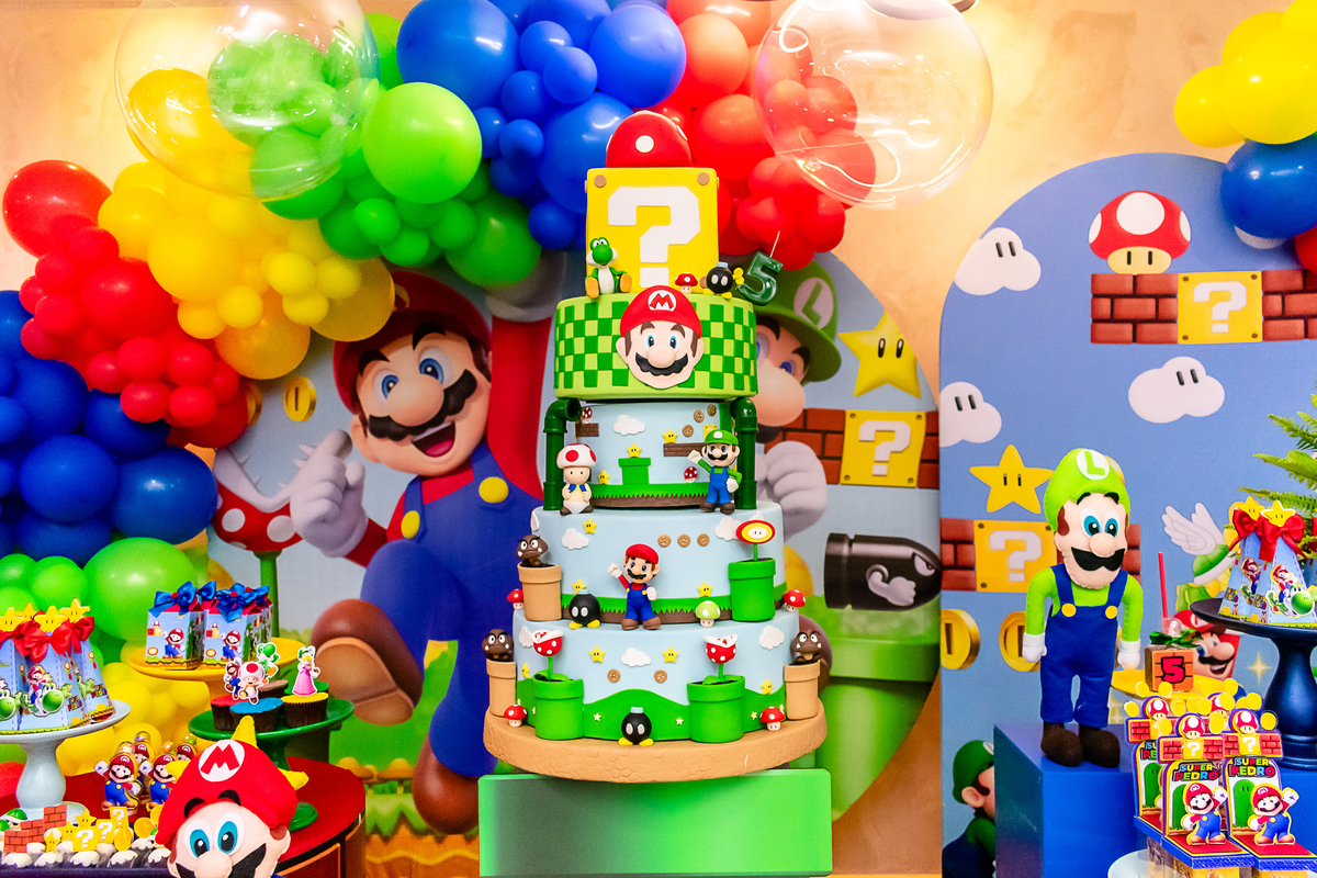 Festa Infantil Super Mario no Rio de Janeiro: Fotos do Aniversário de 5 anos do Pedro