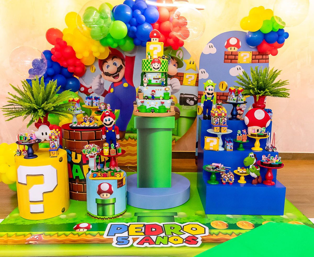 Festa Infantil Super Mario no Rio de Janeiro: Fotos do Aniversário de 5 anos do Pedro