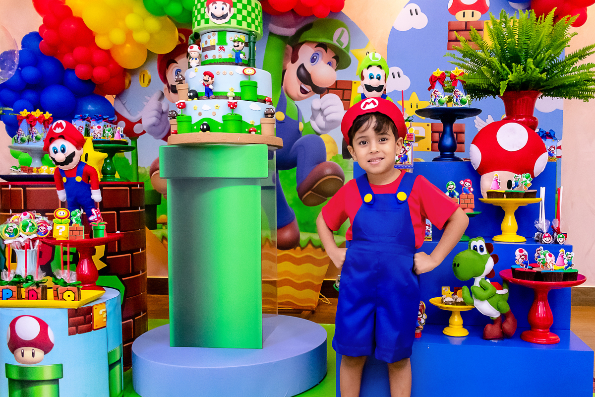 Festa Infantil Super Mario no Rio de Janeiro: Fotos do Aniversário de 5 anos do Pedro