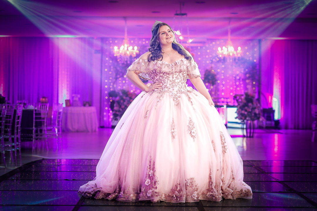 Vestido rosa de debutante