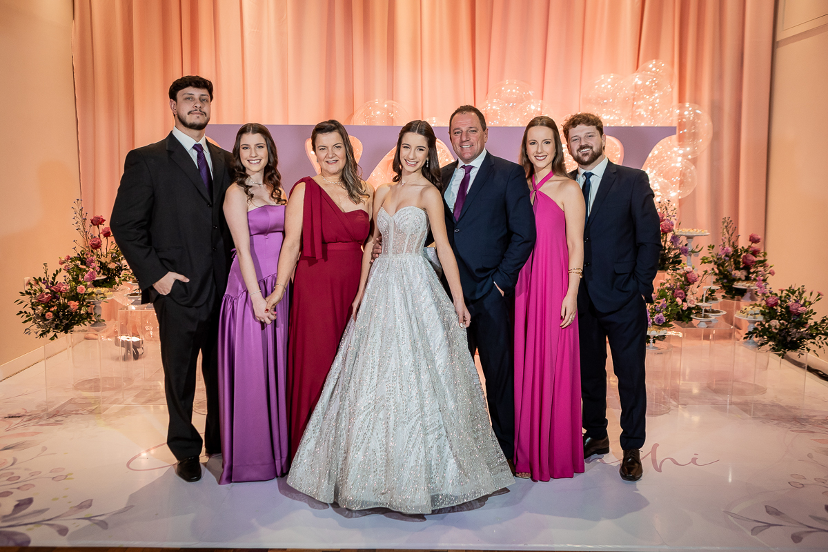 Minha familia amada na festa de 15 anos