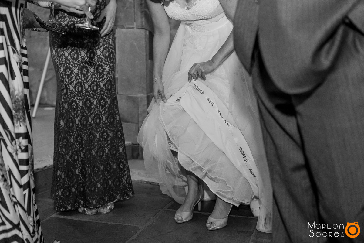 Detalhe do vestido da noiva