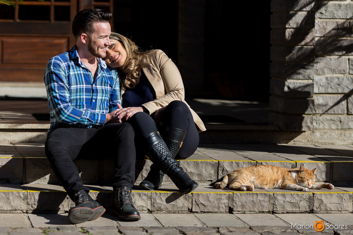 Fotografia casal e o gato