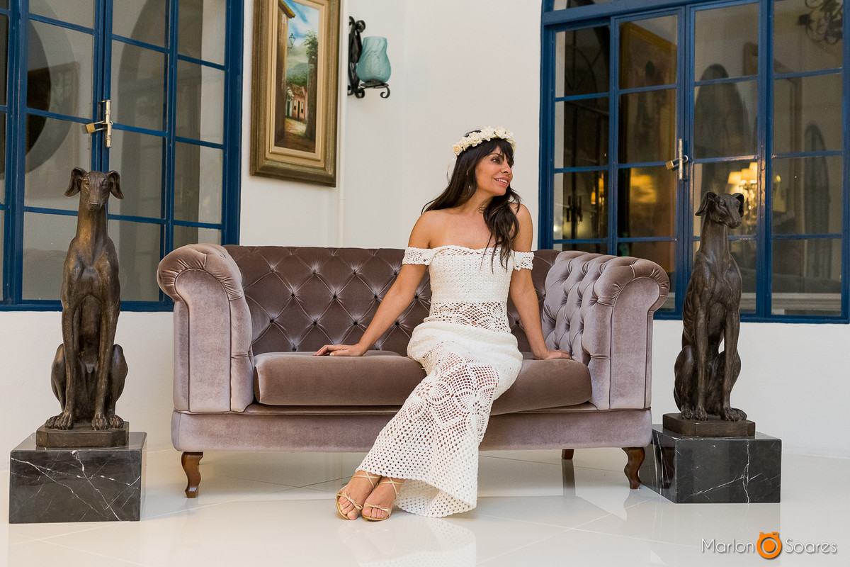 Vestido de crochê branco