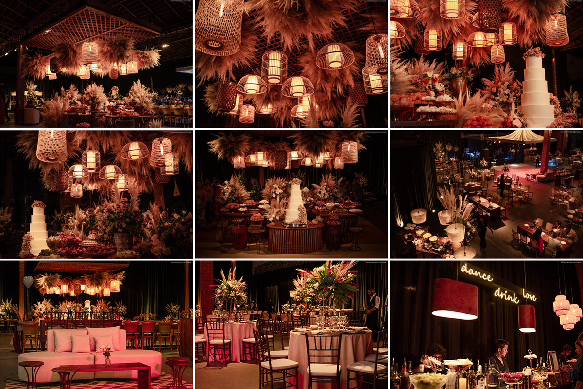 Decoração da festa de casamento no Lagos de MInas em Tiradentes com capim dos pampas feita pelo studio door.