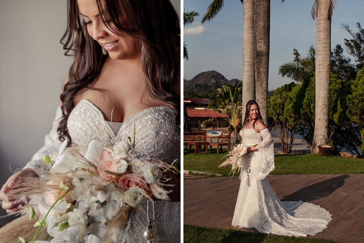 Vestido de noiva gravida para casamento ao ar livre.