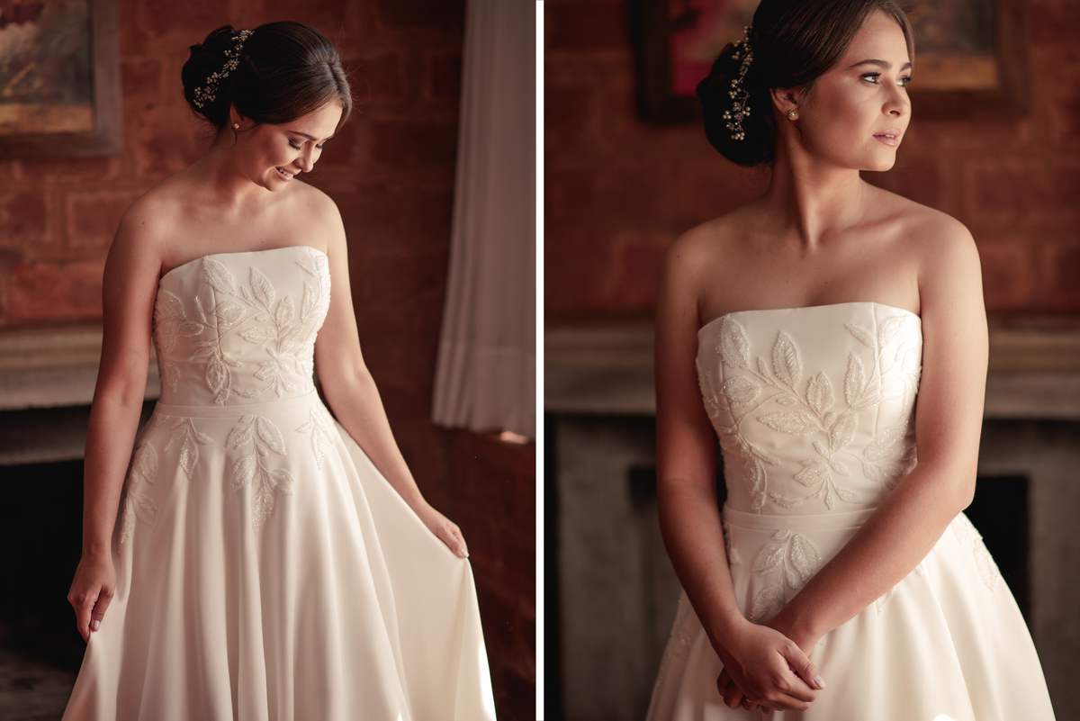 Retrato da noiva em tiradentes casando no pé da serra.