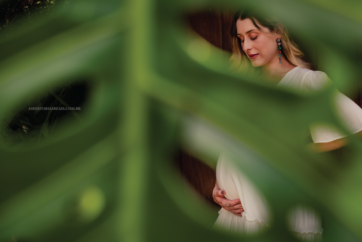 Foto de gestante criativa.