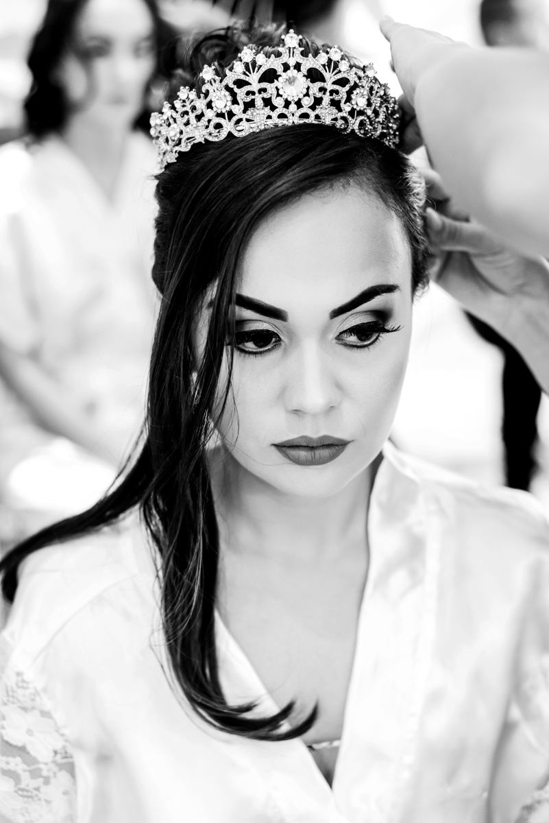 Foto de make no Making of da noiva realizado no município do Rio de Janeiro, RJ.