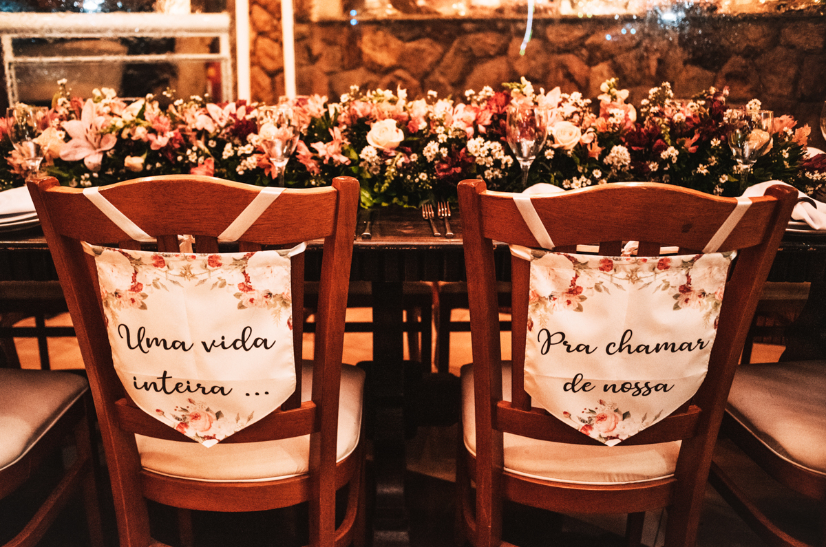 Foto de decoração de casamento realizado na Casa de Festas Helena Moraes, localizada em Nova Iguaçu, RJ.