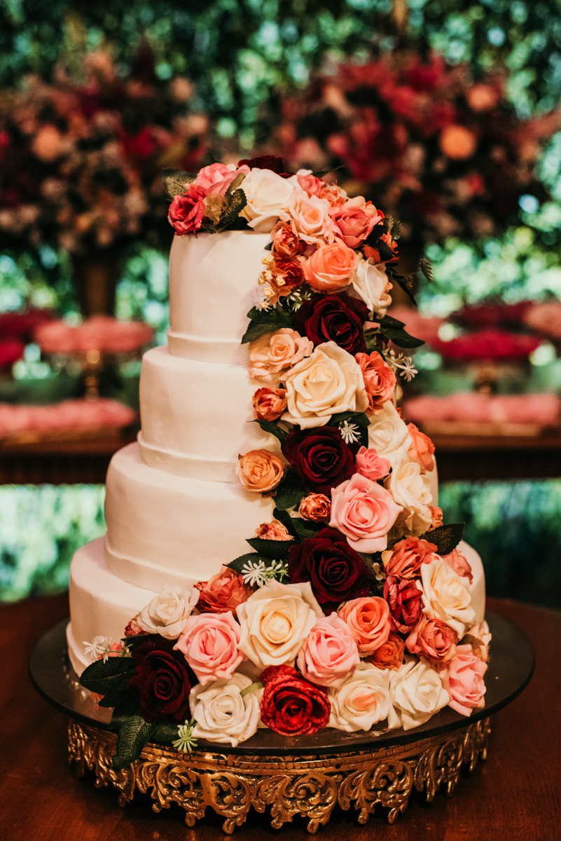 Foto de decoração de casamento realizado na Casa de Festas Helena Moraes, localizada em Nova Iguaçu, RJ.