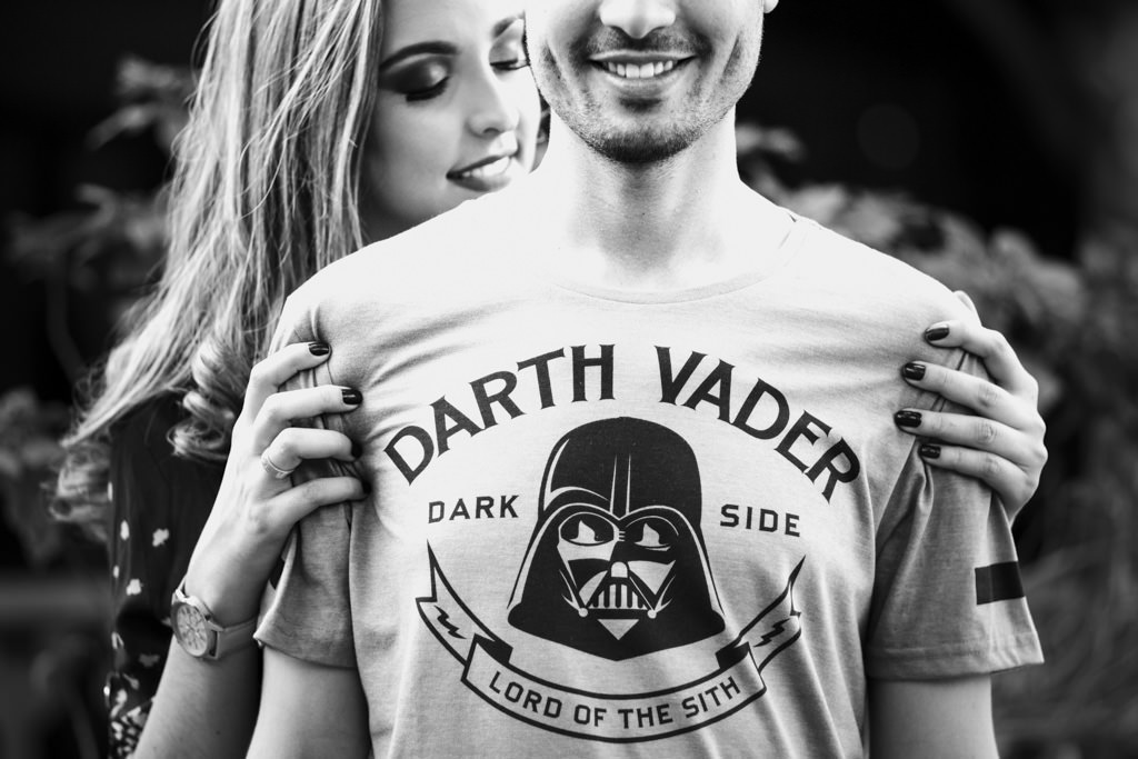 William apaixonado por Driely e por jornada nas estrelas, não podia faltar com sua inseparável camisa do DARK SIDE, sob o olhar de driely