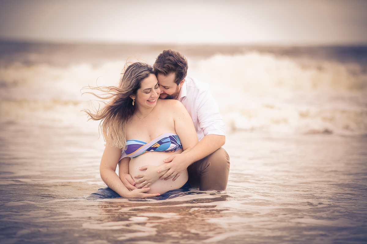 Ensaio gestante na praia