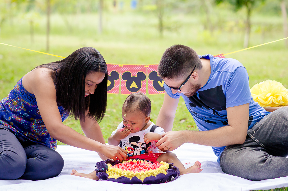 Smash the cake do Davi com tema do Mickey