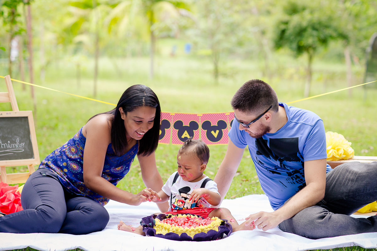 Smash the cake do Davi com tema do Mickey