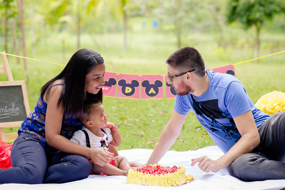 Smash the cake do Davi com tema do Mickey