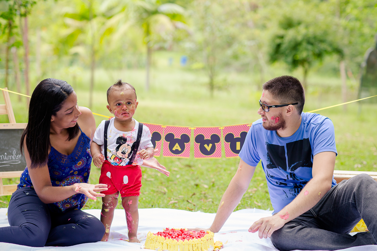 Smash the cake do Davi com tema do Mickey