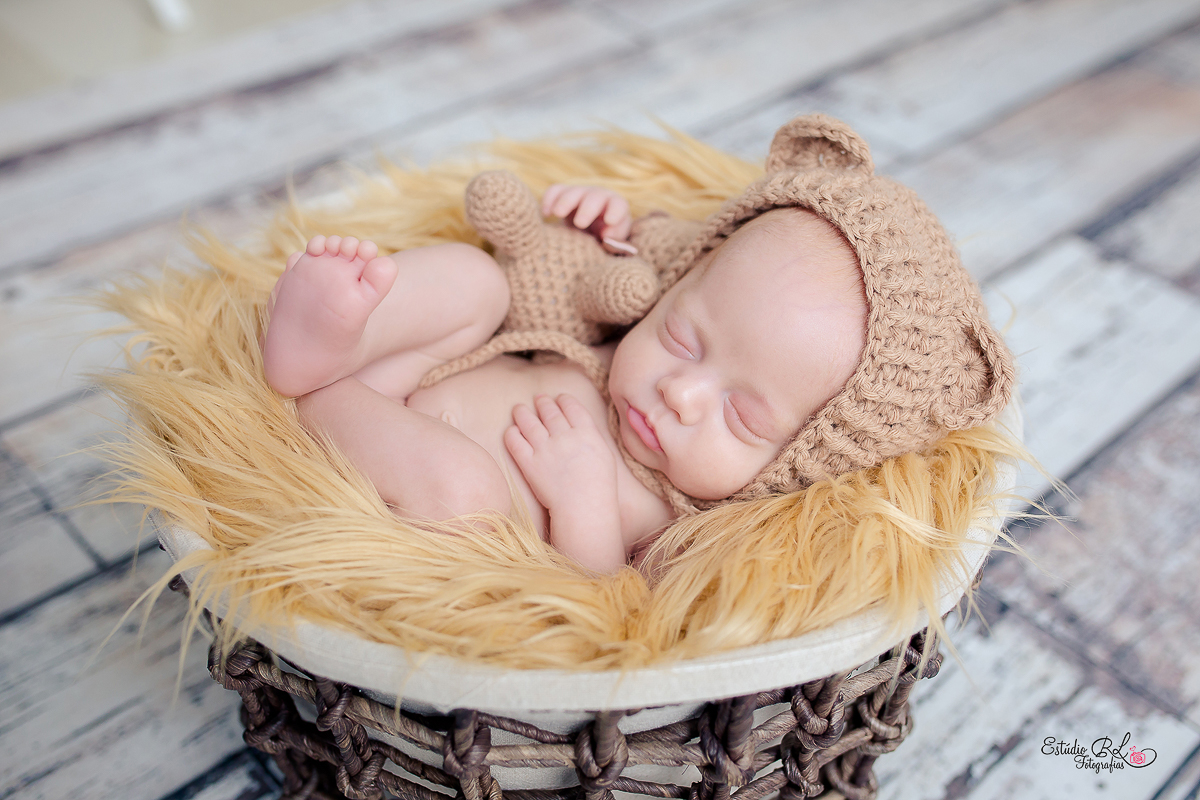 Esse ursinho todas as mamãe adoram ele no ensaio de newborn