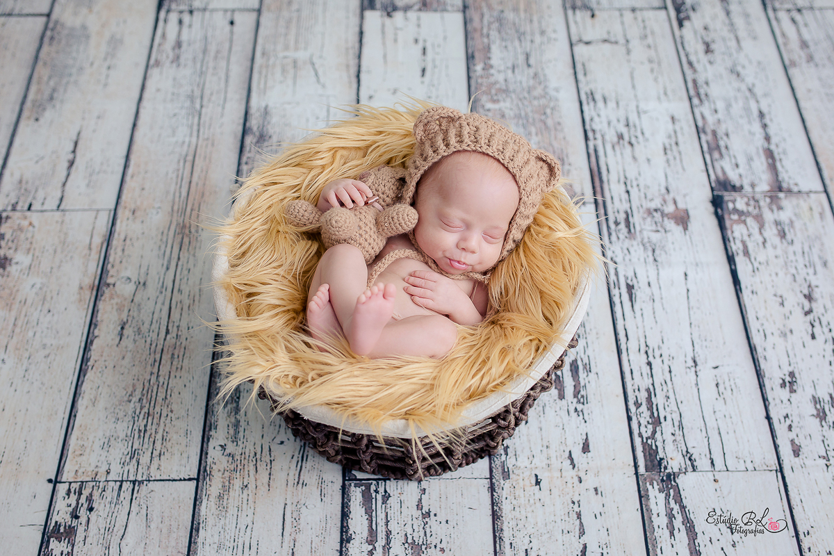 Esse ursinho todas as mamãe adoram ele no ensaio de newborn