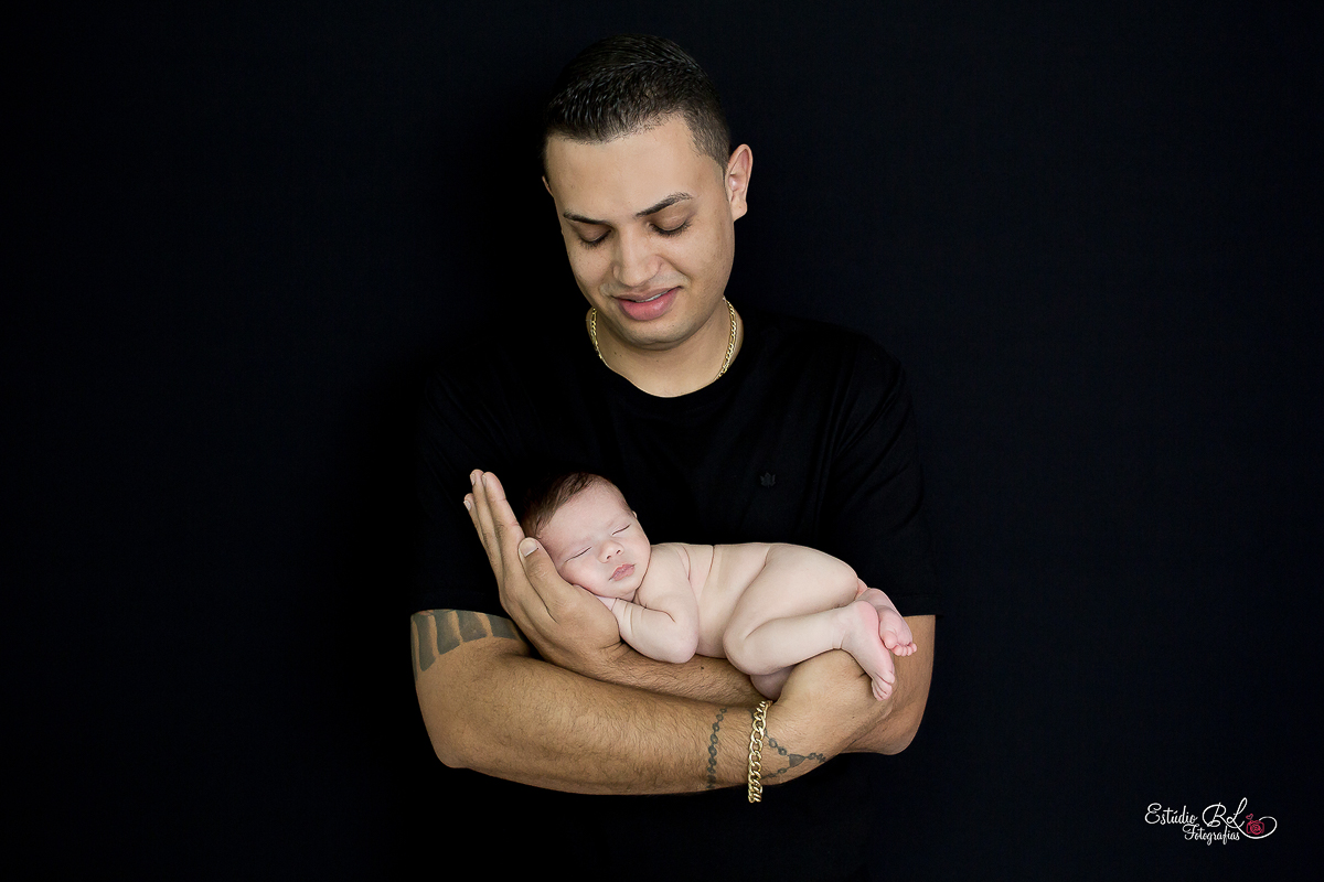 ensaio newborn do Kauã com o papai