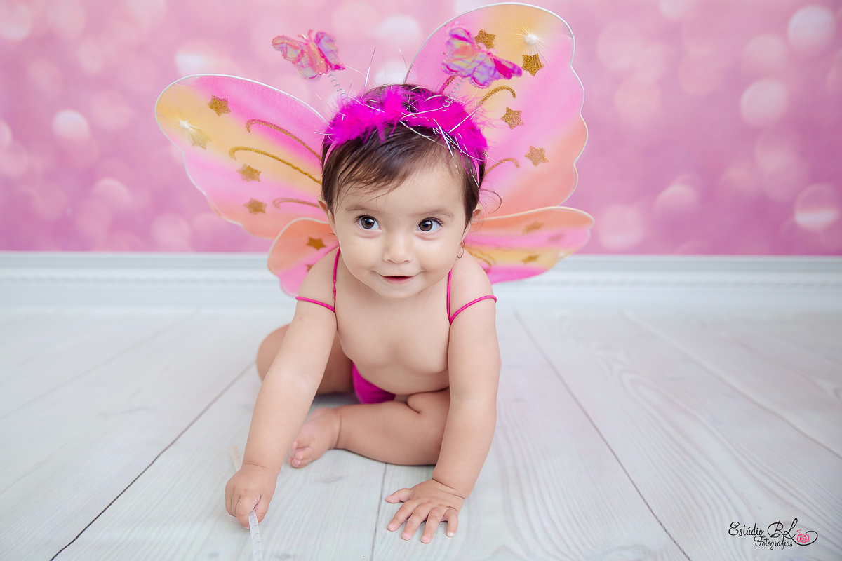 Mirela 9 meses borboletinha linda